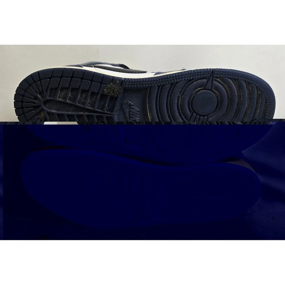 Jordan 1 Retro High Kids Shoe Midnight Navy/Black-White-Sail US Size 2.5Y